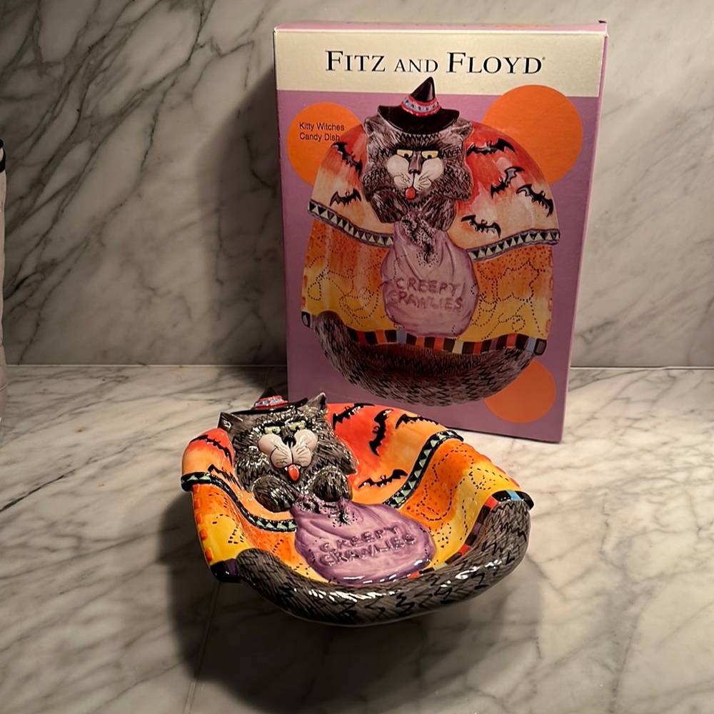Fitz and Floyd adorable Halloween candy dish.